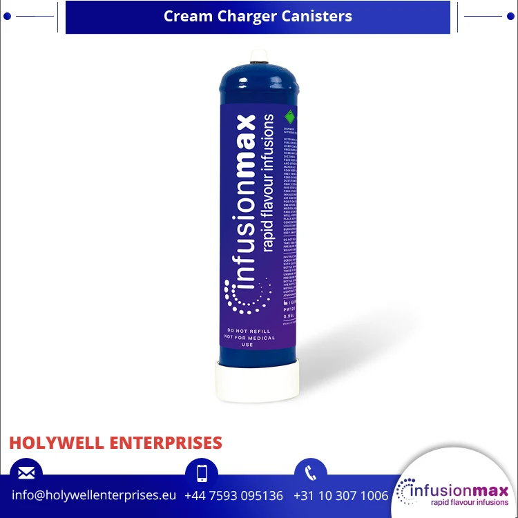 
European Exporter of 0.95L/580g InfusionMax Cream Chargers - OEM Acceptable 