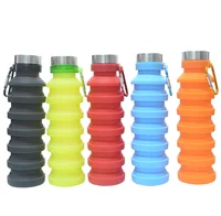

Outdoor Customized Logo 550ml Creative Running Fitness Sport Bottle Portable Water Silicone Foldable Collapsible Bottle