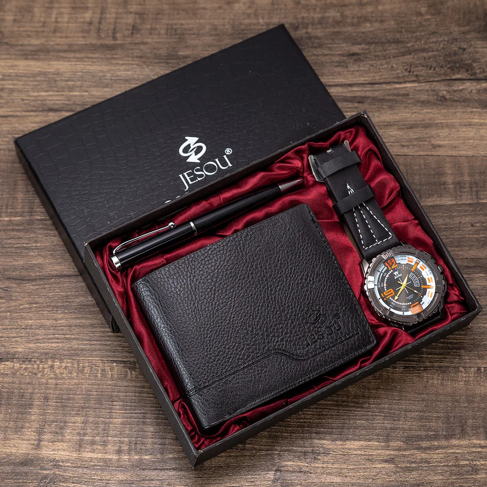 

New men's gift set, exquisite package, watch + Wallet pen set,