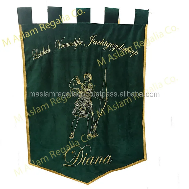 Supper Quality Purple Velvet Banner With Machine Embroidered Letter