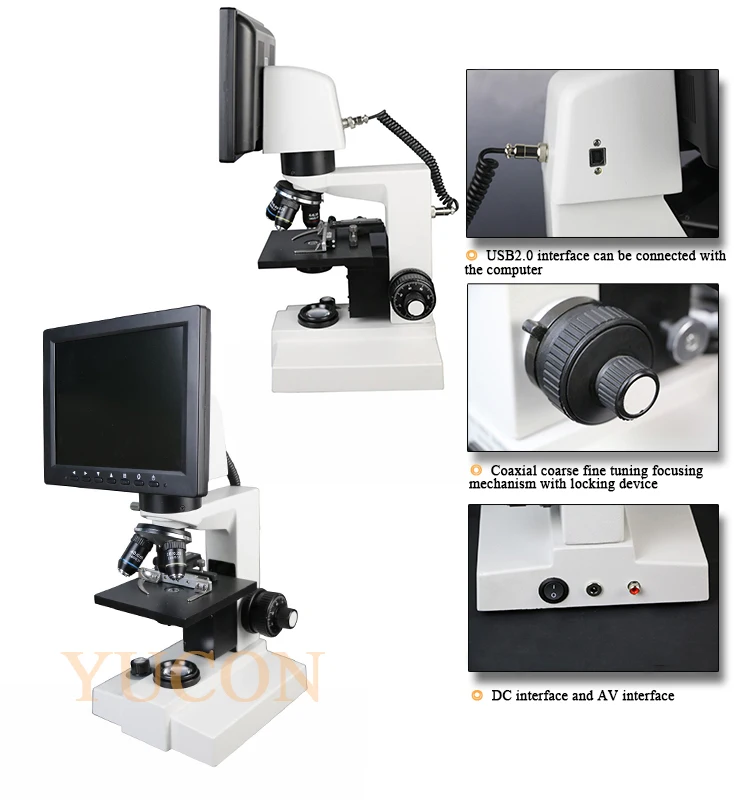 YCSP-8D2 40x-100x high quality biological digital microscope with lcd screen