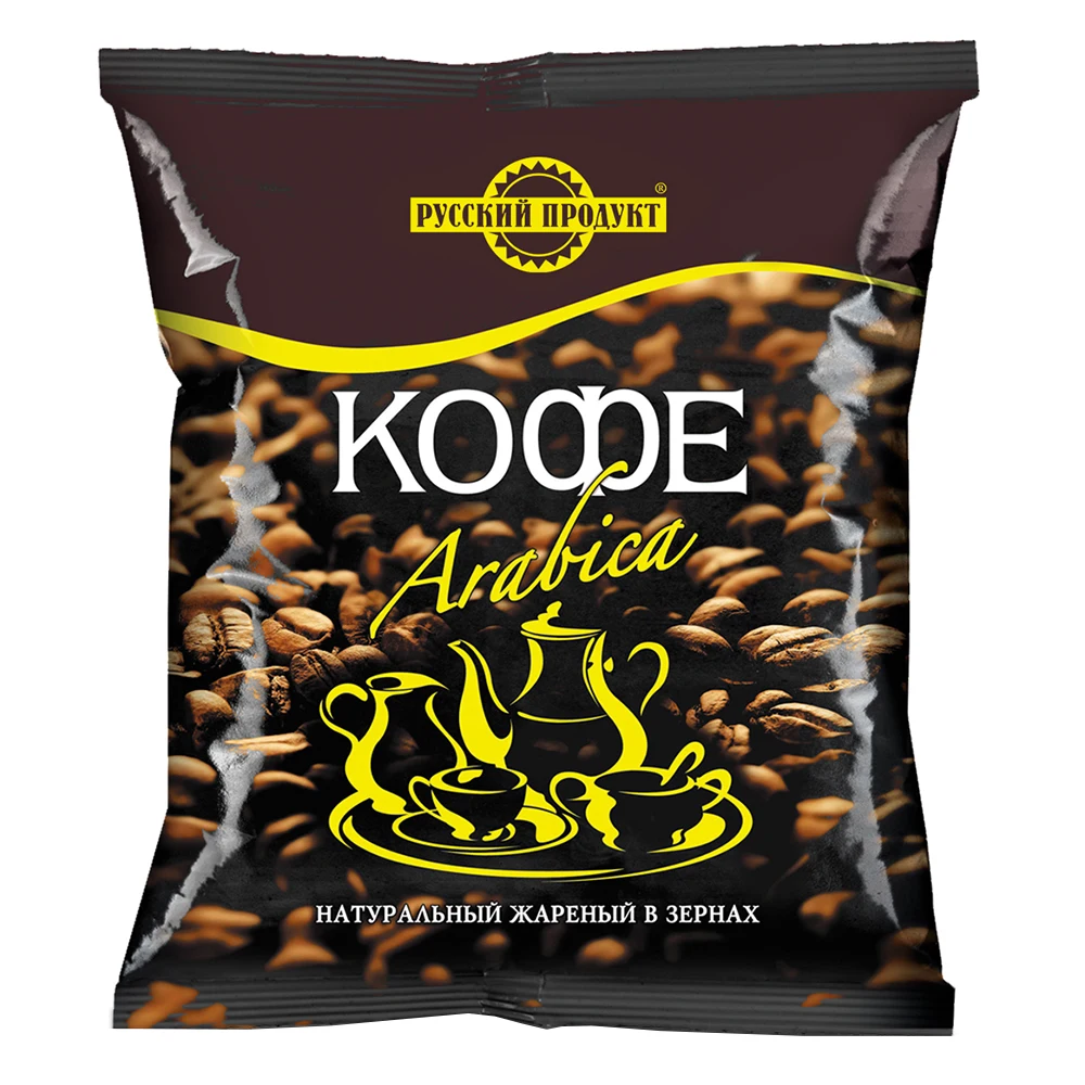 Кофе Русский продукт arabica, натур жарен. в зернах, 500г м/у (4602112100294)