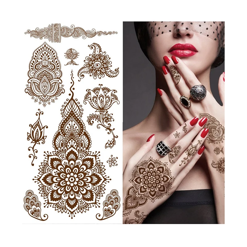 

Beauty sticker henna tattoo sticker temporary brown henna hand tattoo sticker