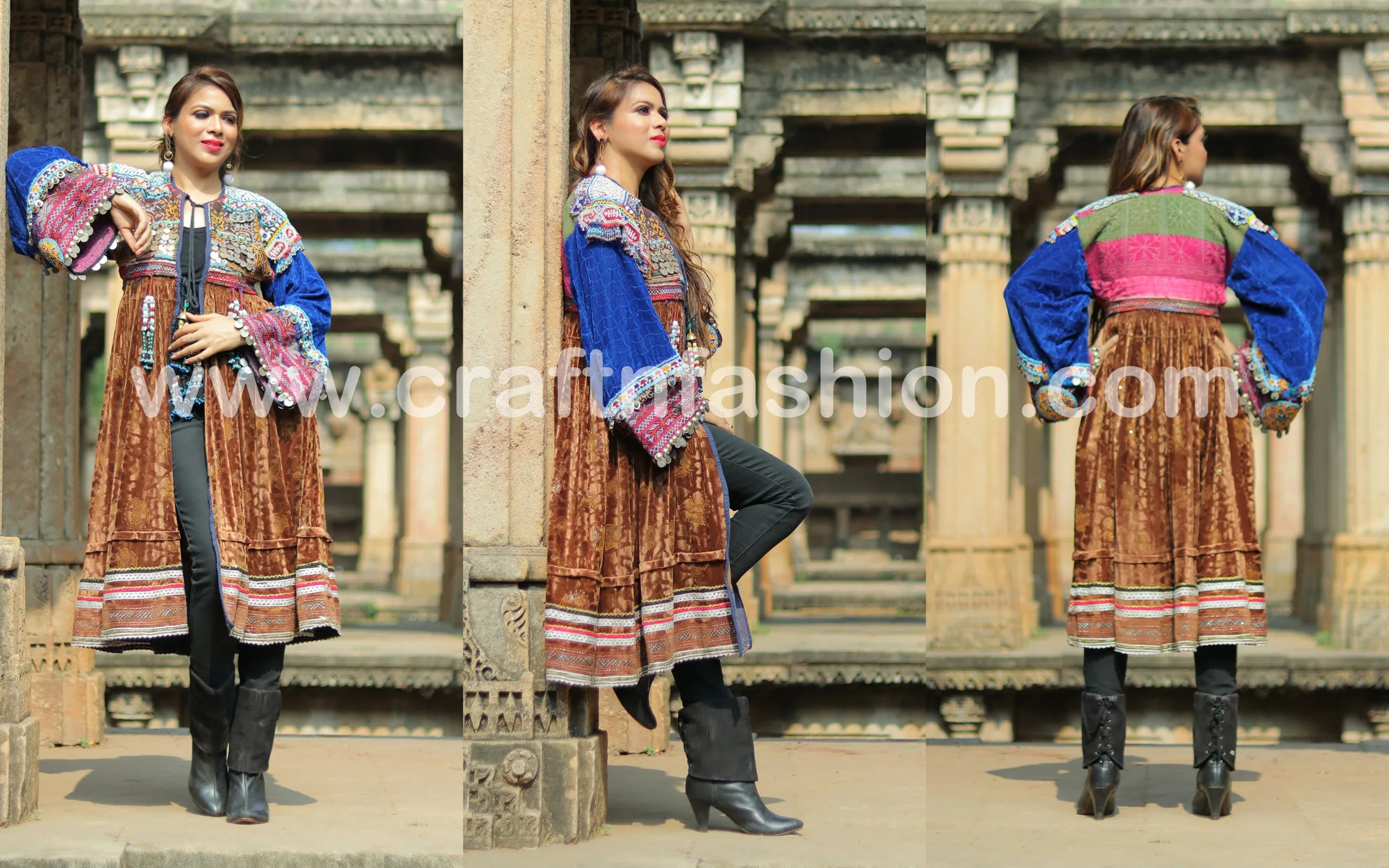 
Vintage Afghan Wedding Kuchi Dresses - Bohemian Afghan kuchi tribal dress - Tassels coins vintage kuchi clothing 