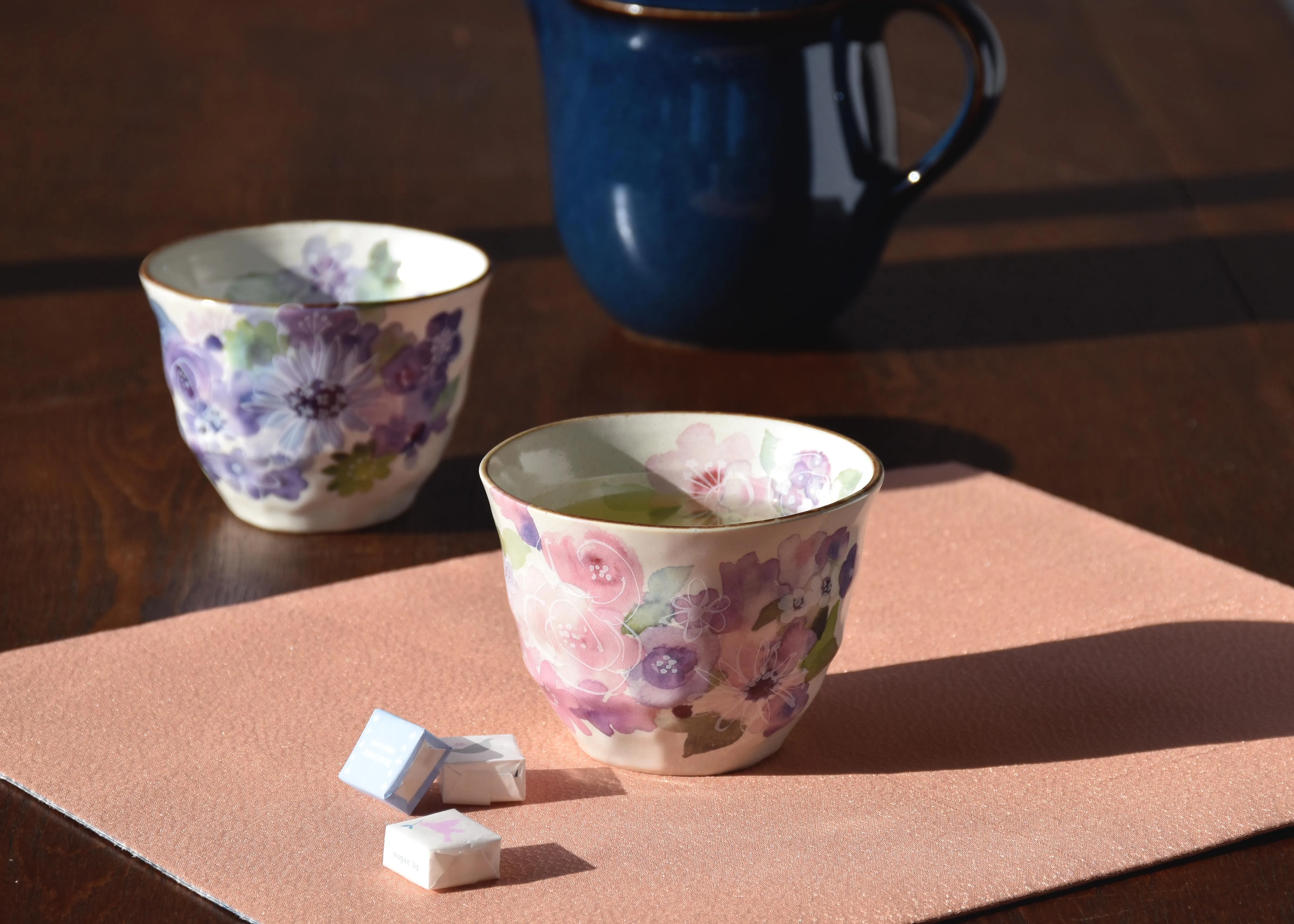 
Floral seasonal flowers high quality gift cute ceramic tea cup 