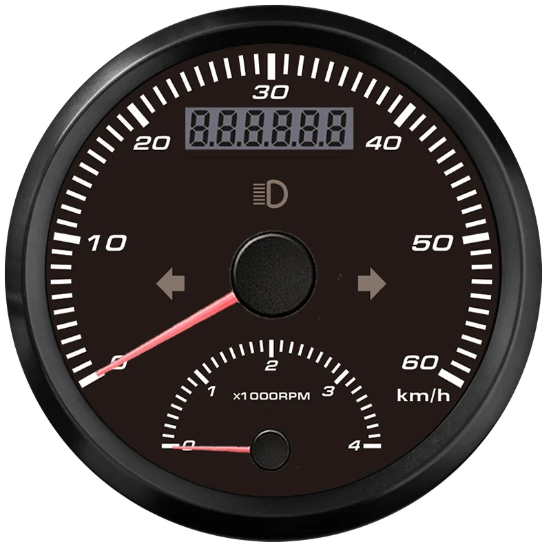 

60km/h kph 4000rpm 85mm GPS speedometer for ATV UTV, Black and white face for optional