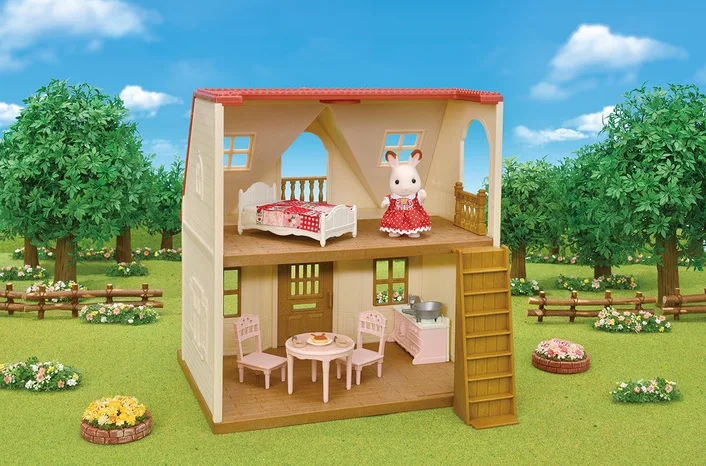 Kids Toys Educational Sylvanian Families Doll House Furniture Bedroom ...