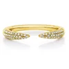 925 silver women band 14K gold plated triple row diamond claw finger ring
