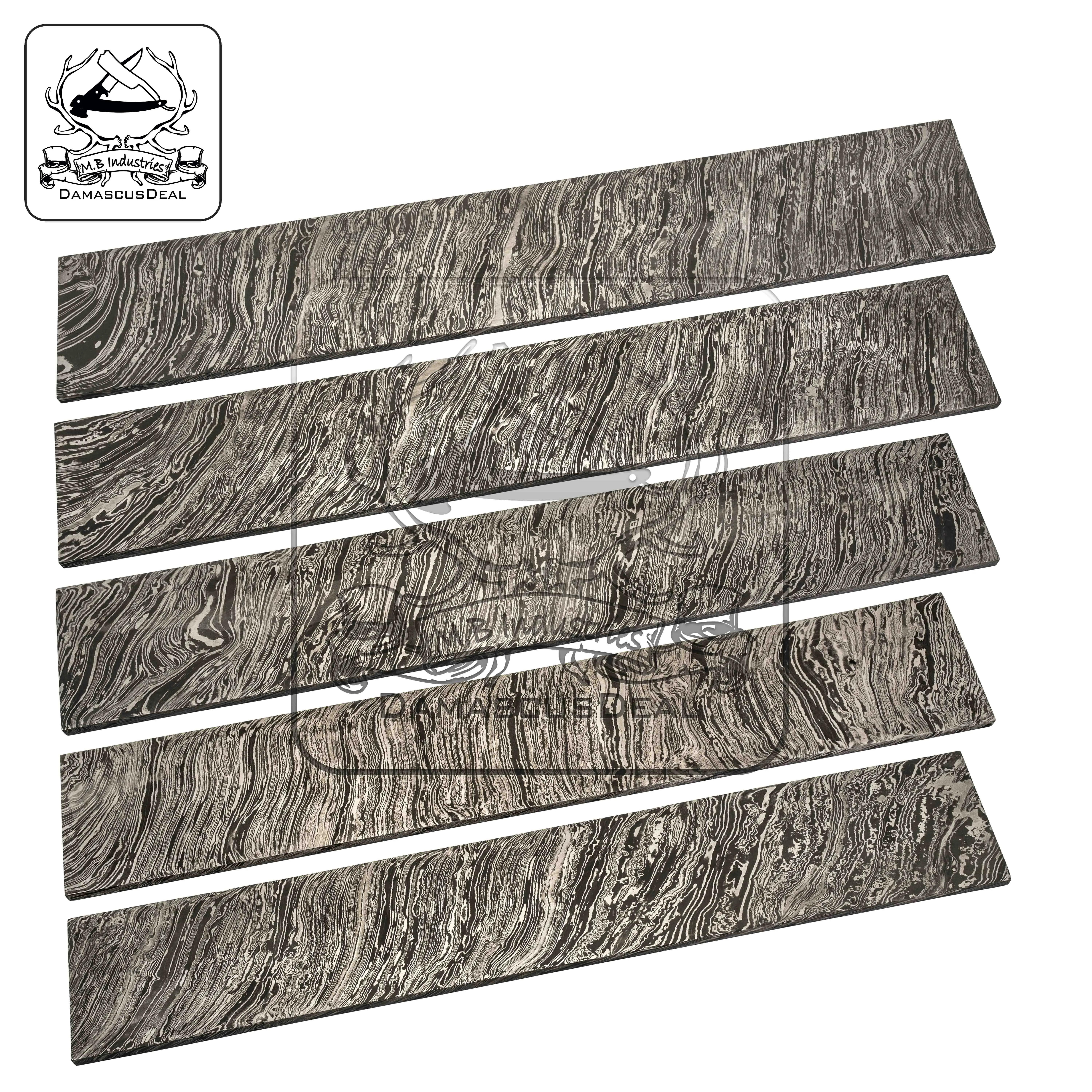 
Damascus Steel Billets for Knife Making - Fire Pattern 