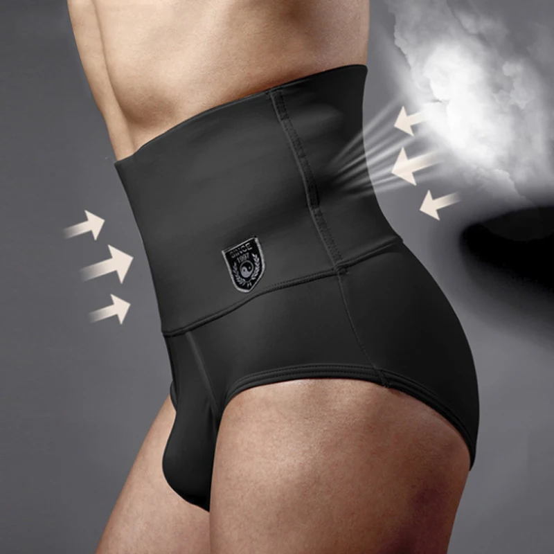 

Men's Body Shaper Panty High Waist Trainers Slimming Panties Belly Abdomen Fat Fitness Underwear Shaper Underwear, Black, white