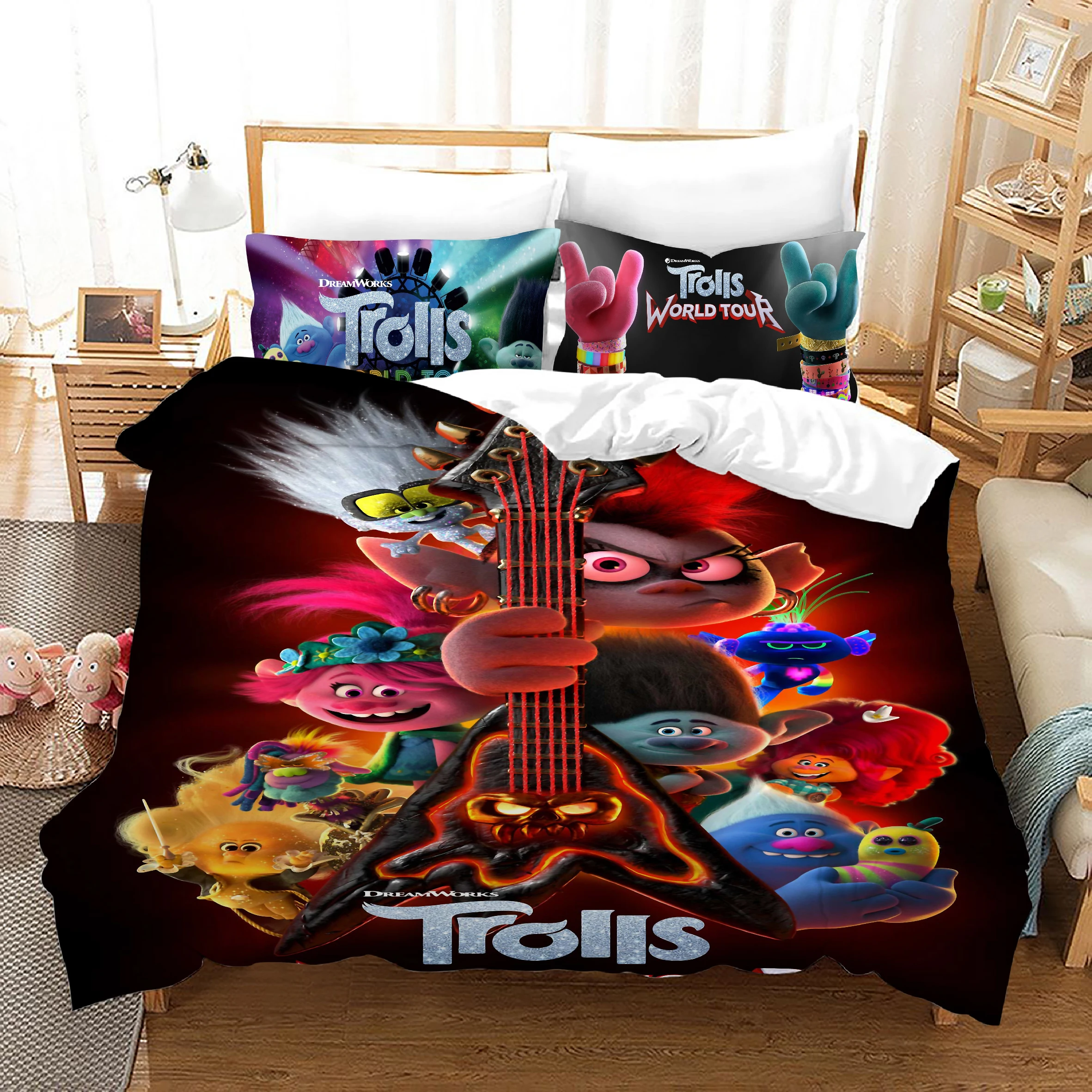 Trolls World Tour 3d Printed Luxury Comfortable Queen King Duvet Cover Bed Sheet Bedding Set Buy Cartoons Bettwasche Set Alle Auf Lager Multi Farbe Niedlich Bett Blatt Phantasie Bettwasche Set Fur Home Textile