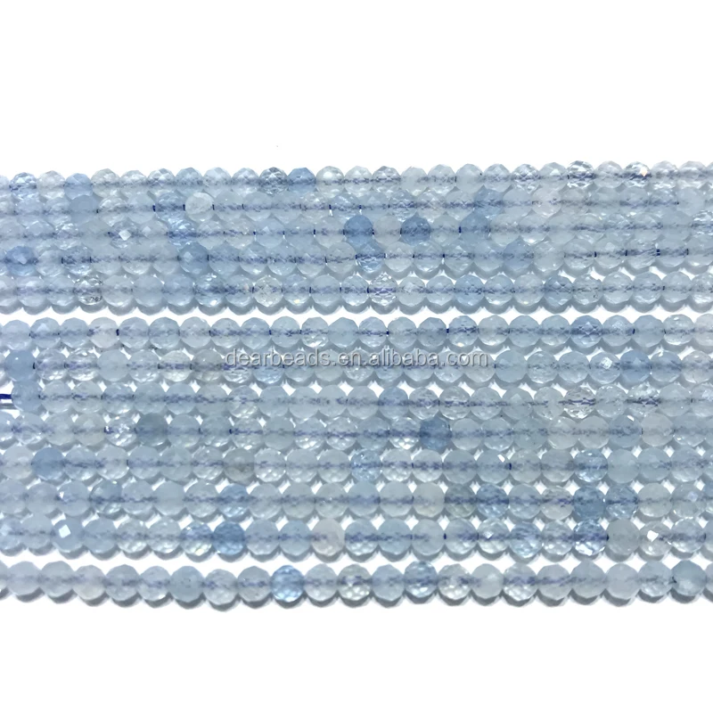 

2mm 3mm 4mm Cheap Prices of Aquamarine Supplier, Genuine Gemstone Beads Faceted Aquamarine