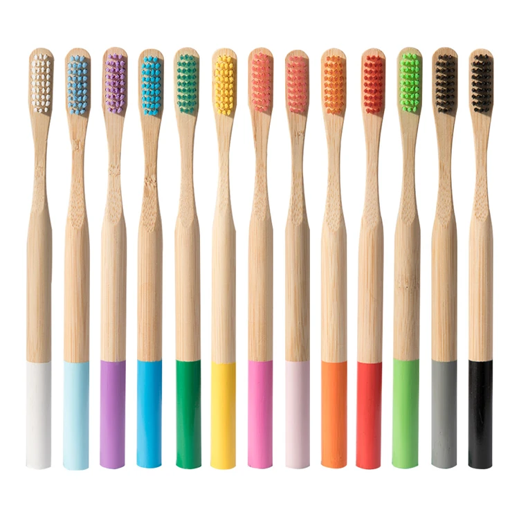 

Biodegradable charcoal personalized bamboo soft bristle toothbrush, Customized color