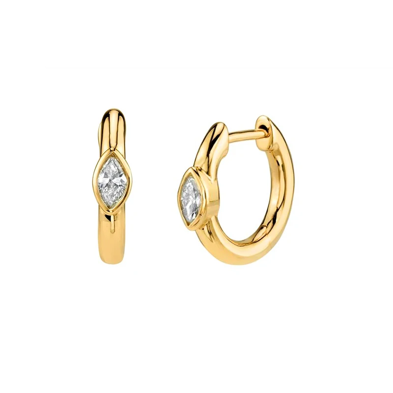 

s925 sterling silver fashion simple elegant horse eye diamond earrings