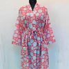 Hand Block Print Kimono, Women Night Robe,Cotton Kimono