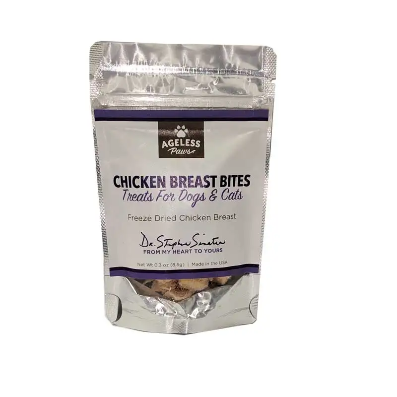 
100% Chicken Breast All-Natural USA-Made Healthy Gourmet Freeze-Dried Treats for Dogs and Cats - .3 oz sample size bag 