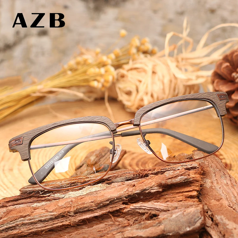 

HDCRAFTER Wood Acetate Myopia Optical Glasses Frame Men Women Prescription glasses Clear Lens Spectacles Korea Eyewear 2021