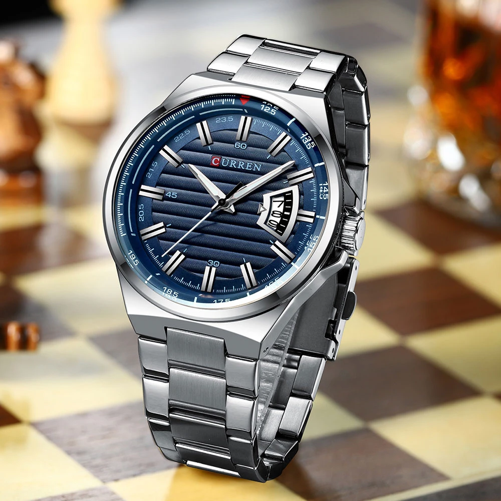 

CURREN 8375 Man Brand Luxury Watch Gold White Top Brand Watches Stainless Steel Quartz Wristwatch Auto Date Clock Male Relogio