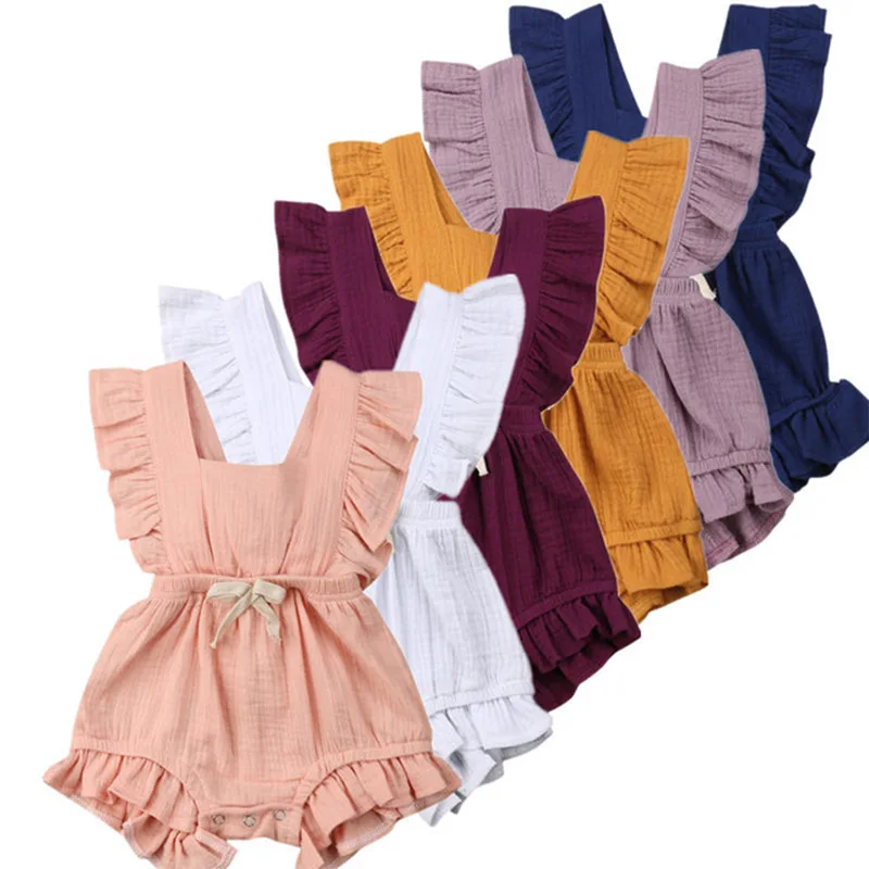 

Summer Baby Girls Outfits onesie Sleeveless romper Bodysuits