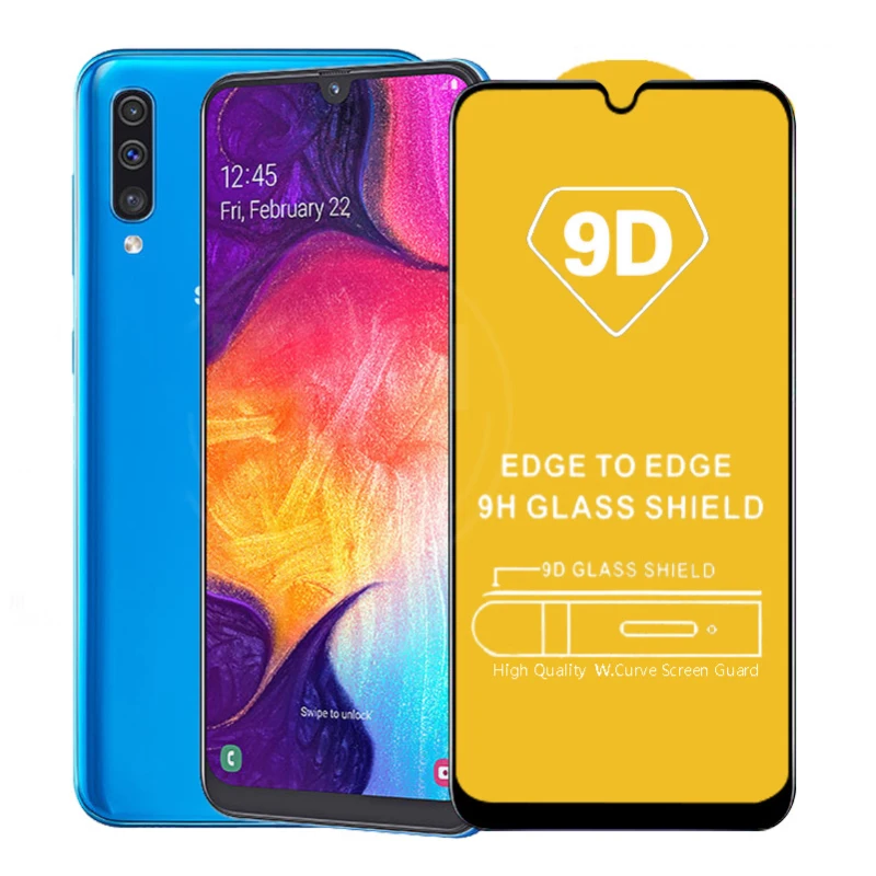 

5D 9D 11D 9H full cover full glue tempered glass For Samsung A70 screen protector A10 A20 A30 A40 A50 A60 A80 A90, Transparency 99% color