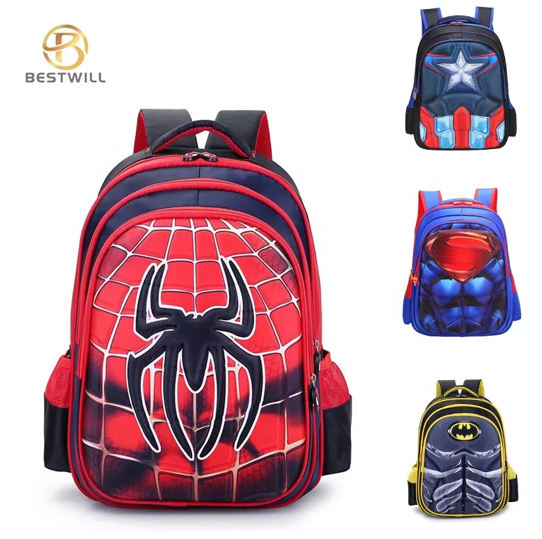 

BESTWILL Hot Sale Mochilas Escolares Cute Cartoon Students Kids School Bags Children Bags Backpack, Dark blue, light blue, black, rose red