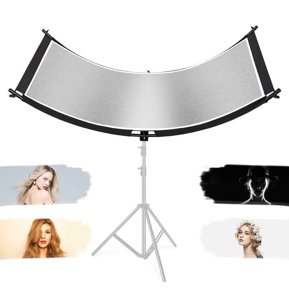 

Photo Studio Clamshell Curved Light Reflector Diffuser for Studio Video and Photography with Carry Bag, Gold, silver, black, white, translucent