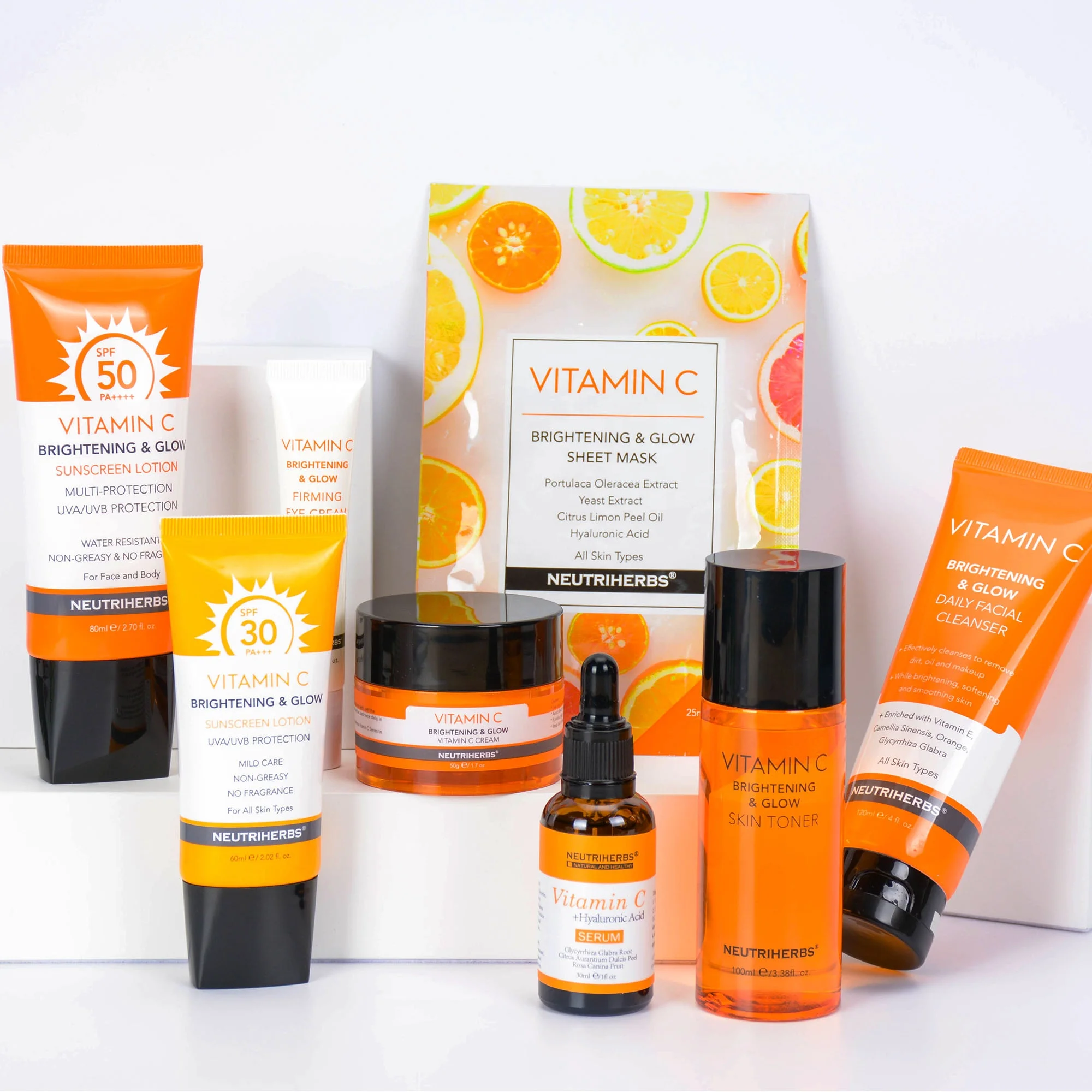 

Private Label Korean Organic Whitening Face Vitamin C Set Products Skin Care Serum