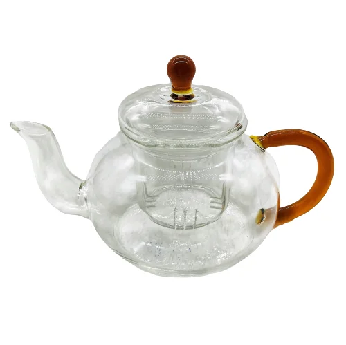 Borosilicate Glass 500ml Hand-blown Eco-Friendly Water Tea Pot and Tableware Set with Heat Resistant Drinkware