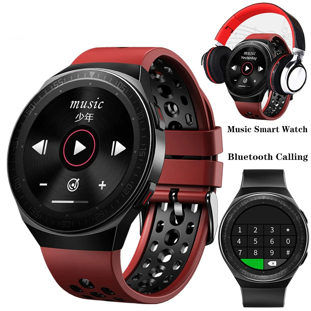 

Music Smart Watch 8G Memory Men Bluetooth Call Full Touch Screen Waterproof Recording Function MT2 MT3 Fashion Smartwatch
