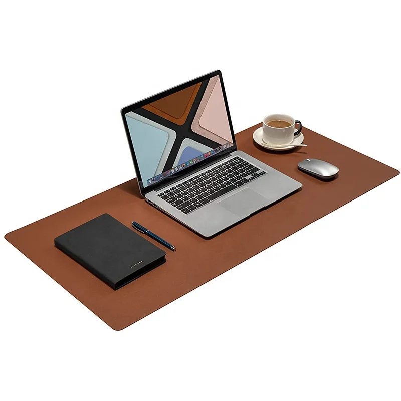 

New high end single anti slip suede PVC PU Leather Waterproof Desk Mats writing Mouse Pad