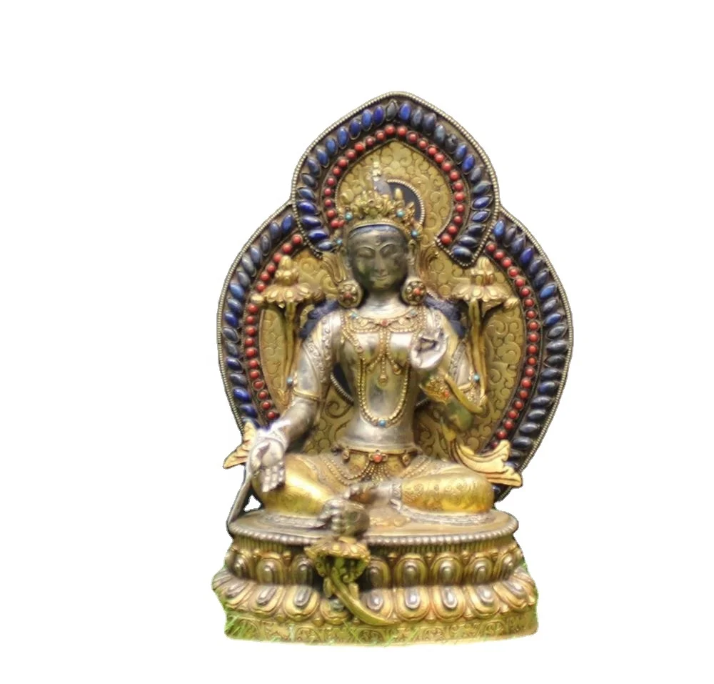 nepal art brass idol green tara stone studded buddhist statue buy antique brass buddha statue indoor decorative statue gautam buddha statue product on alibaba com nepal art brass idol green tara stone