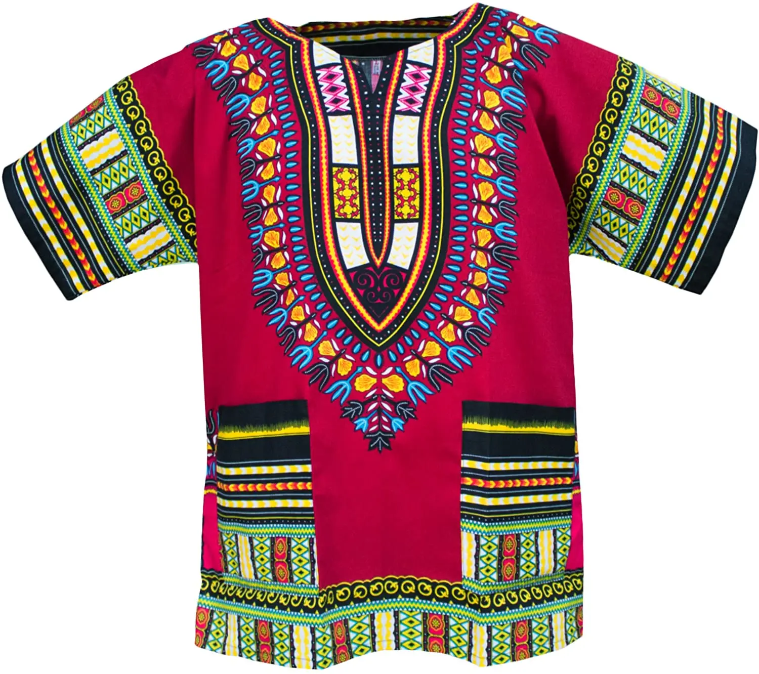 100% Cotton Material Red Colour African Dashiki Shirts At Wholesale ...