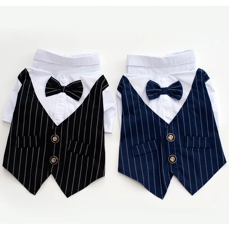 

Pet Tuxedo Costume Formal Occasions Puppy Suit Wedding Black Navy Blue Suit Gentleman Doggy Bow Tie Prince Ceremony Dog Clothes