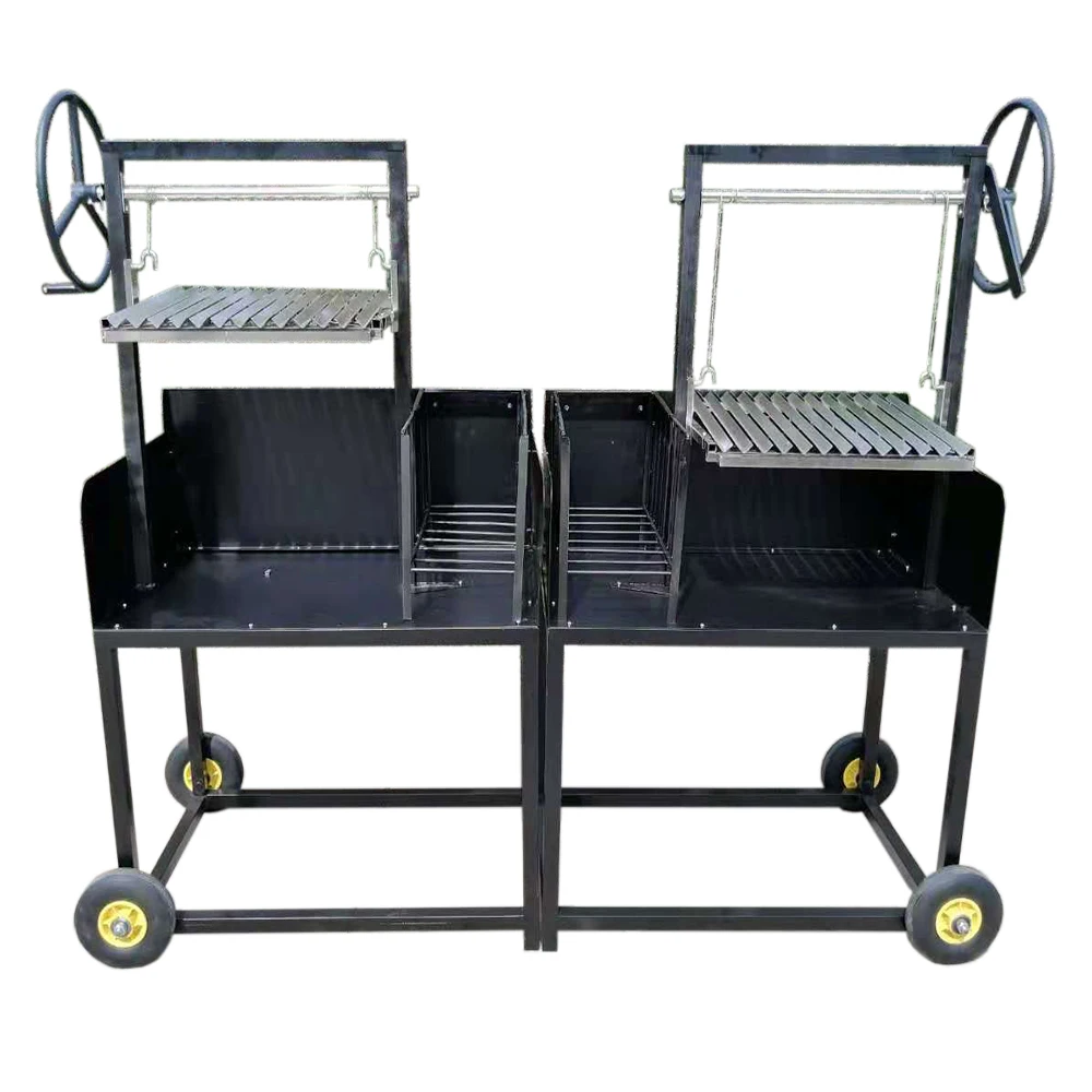 Adjustable Fire Pit Argentine Brasero Charcoal Grill With Fire Brick