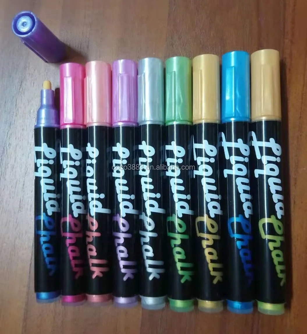 

Metallic Color Wet erase Top Selling 5 MM tip Valve system Liquid chalk