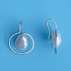 Latest design Boutique Silver Very little Blemishes Baroque Shape 100% Real Pearl Earrings Rhodium Plated For Engagement