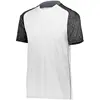Wholesale White Color and Black Sleeve Designs Soccer Football Jersey