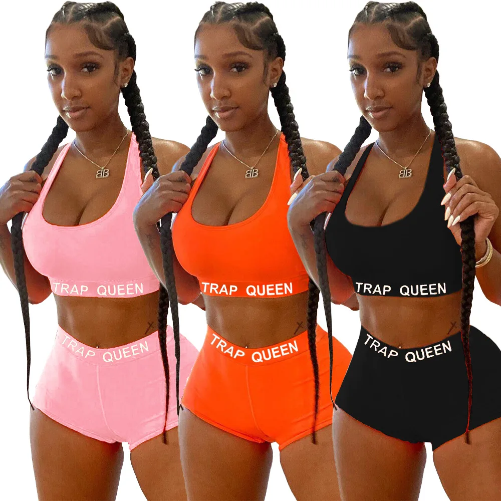 

2020 Women Clothing Two Piece Set Outfits Women Short 2 Piece Set Sexy Plus Size Clothing Biker Short Sets