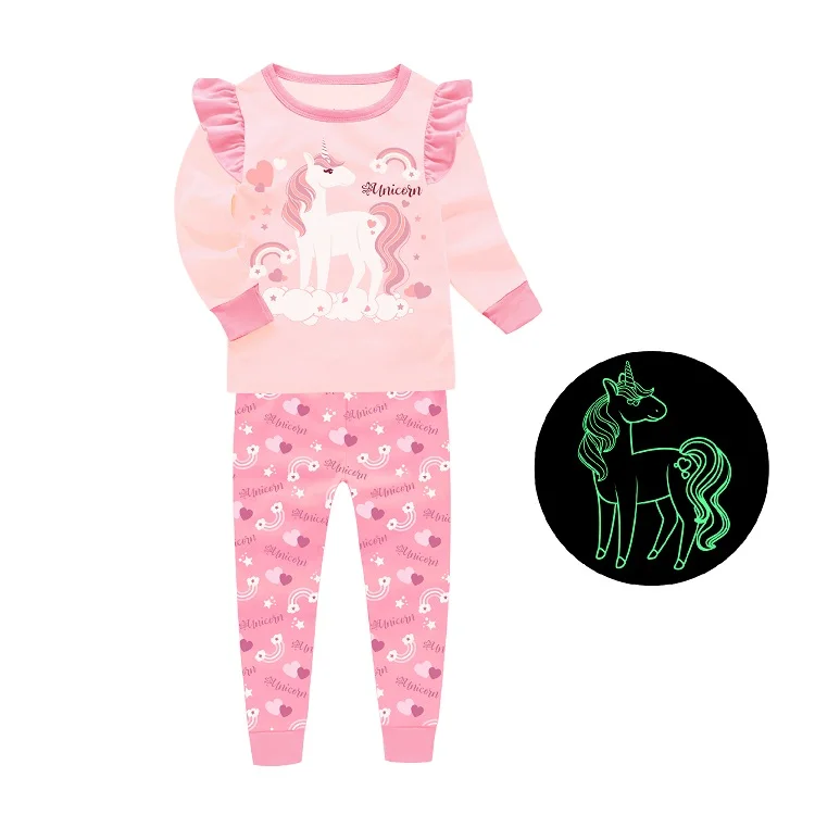 

High quality kids sleepwear 2 piece set long sleeves childrens sleepwear