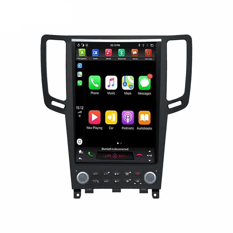 

Aucar 12.1"Vertical Style Android 9 For Infiniti QX70 2010-14 Car Radio Multimedia Player GPS Navi Headunit Radio Stereo Carplay, Black