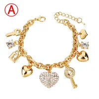 

Fashion Heart Beetle Charm Bracelets Bangles For Women Real Gold Plated Bracelet Austrian Crystal Chain Pulseras