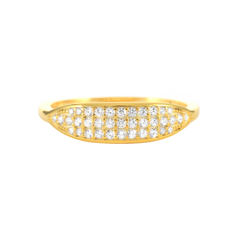 

ROXI 925 Sterling Silver Ring Fashion Three Row Diamond Ring For Wedding Jewelry, Gold color