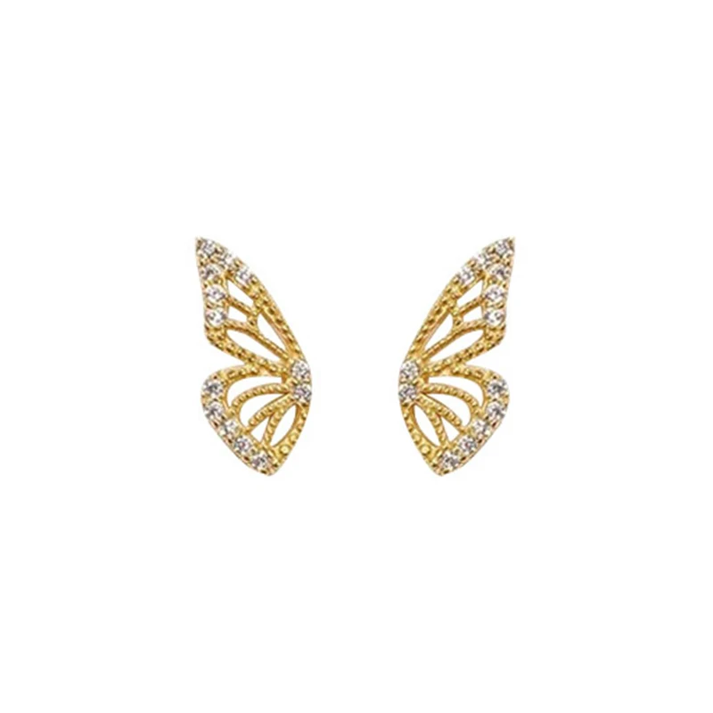 

wholesale ROXI s925 sterling silver fashion fun butterfly wing full diamond Korean stud earrings for women