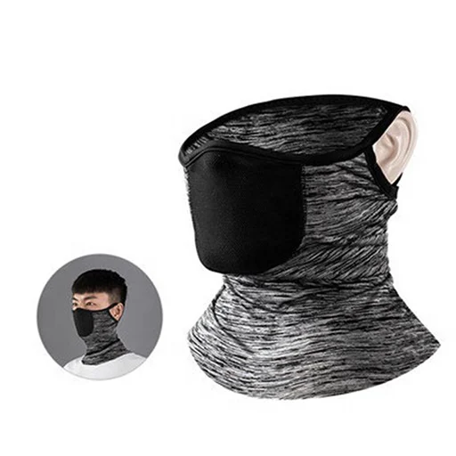 

OEM adult Scarf sport turban bicycle ice silk headscarf bike face dust-proof bandana soft breathable Headband with filter, Black, drak gray, light gray