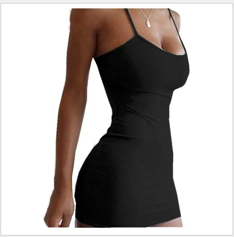 

2021 Summer Ladies Dresses Casual Plain Color Ribbed Women Clothes Short Bodycon Sexy Mini Dress