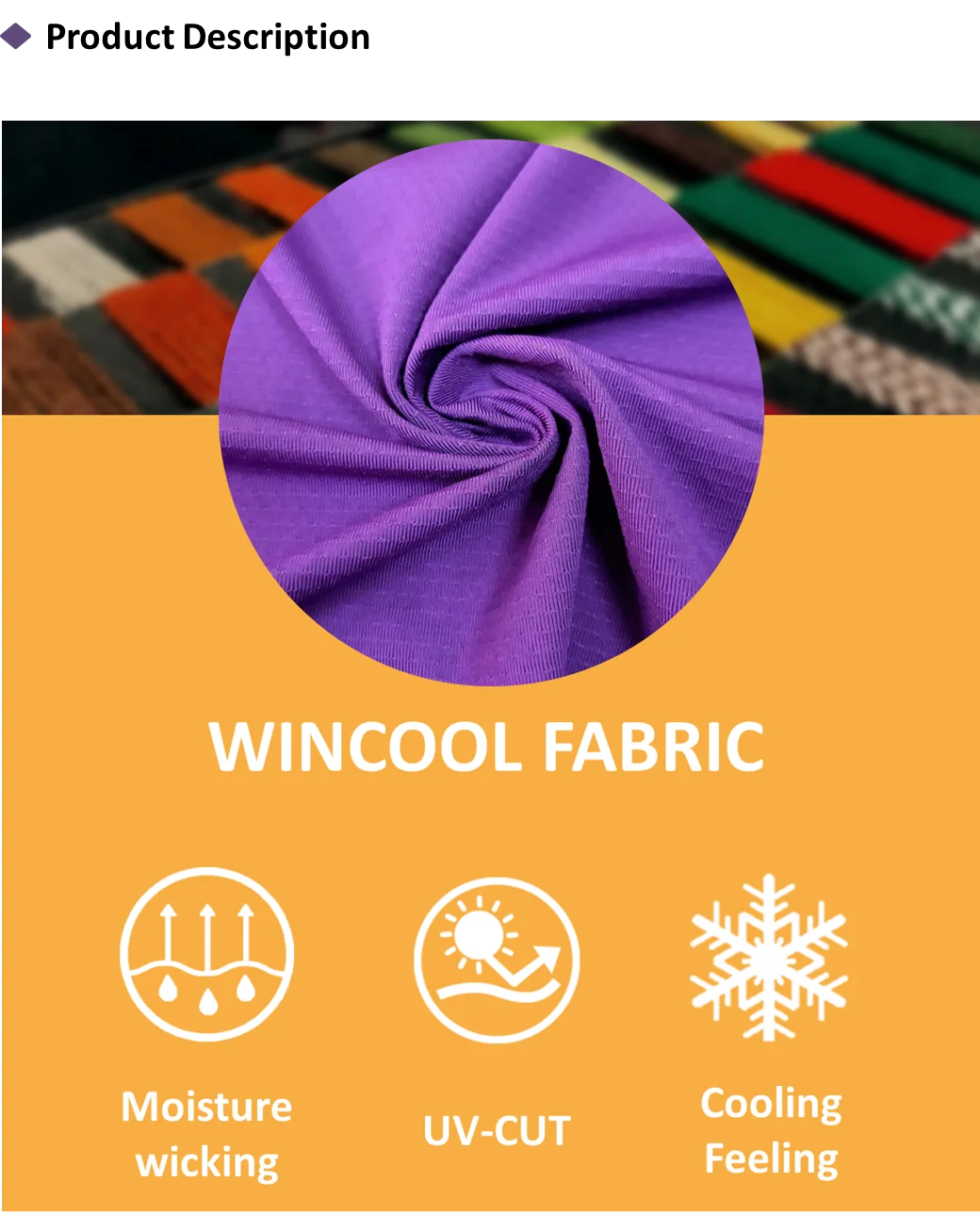 Wincool Nylon Spandex Cooling Anti Uv Pique Bird Eye Underwear Fabric