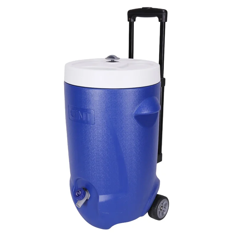 

portable modern beer handle plastic beer Buckets Casual juice hiking camping ice chest cooler box with wheels