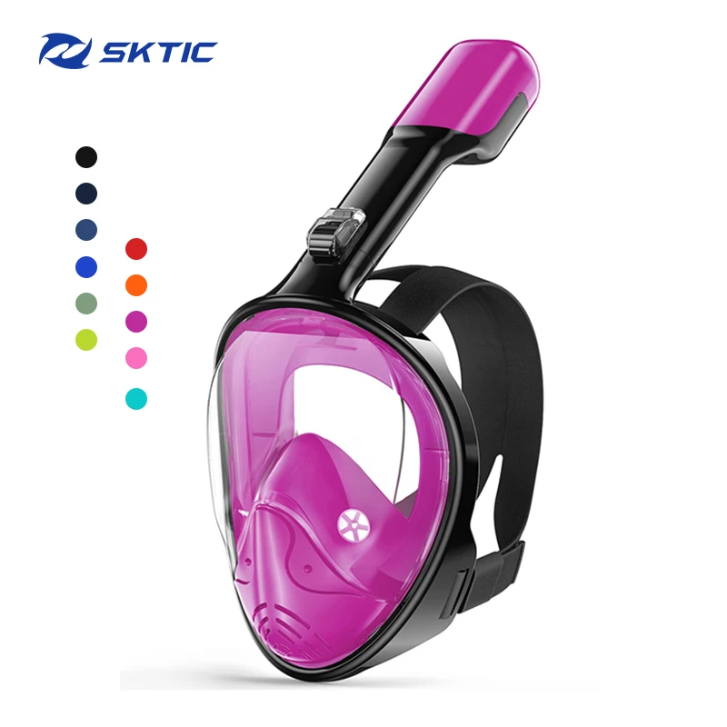 

SKTIC Hot sale adults anti-fog snorkel mask swim diving scuba mask in black purple