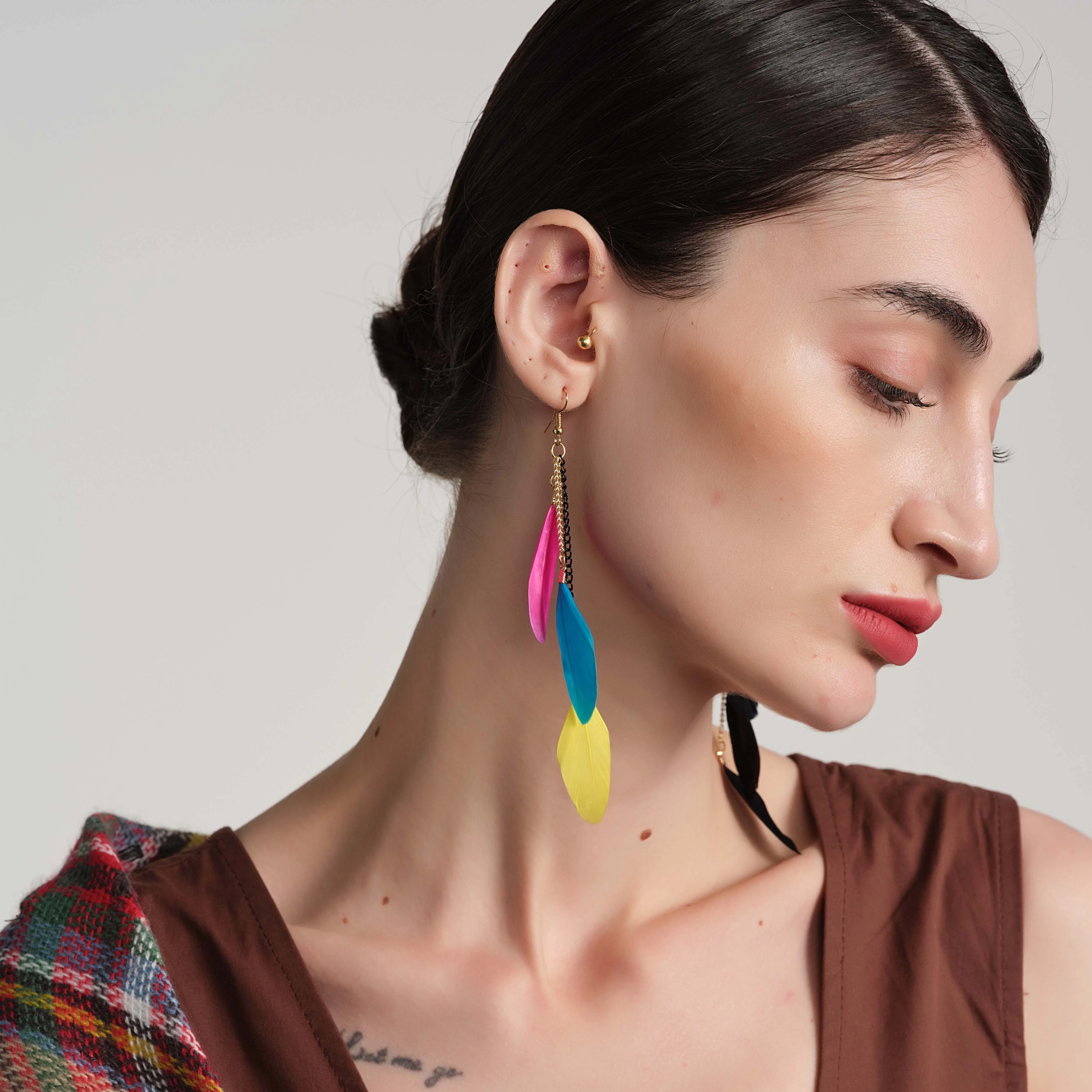 

Titanium Plated Boho Feather Drop Earrings for Women 2022 in multi colors - Magic Matters Free sample