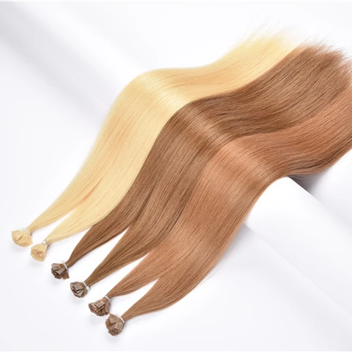 

Cuticle Alligned Flat Tip Keratin Hair Extensions Natural Color Virgin Drawn Hair Luxury Quality Direct Factory Supply Samples